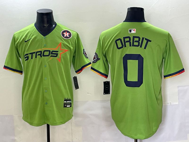 Men 2025 Houston Astros #0 Orbit Green Three generations Joint Name Nike MLB Jersey style 10->houston astros->MLB Jersey